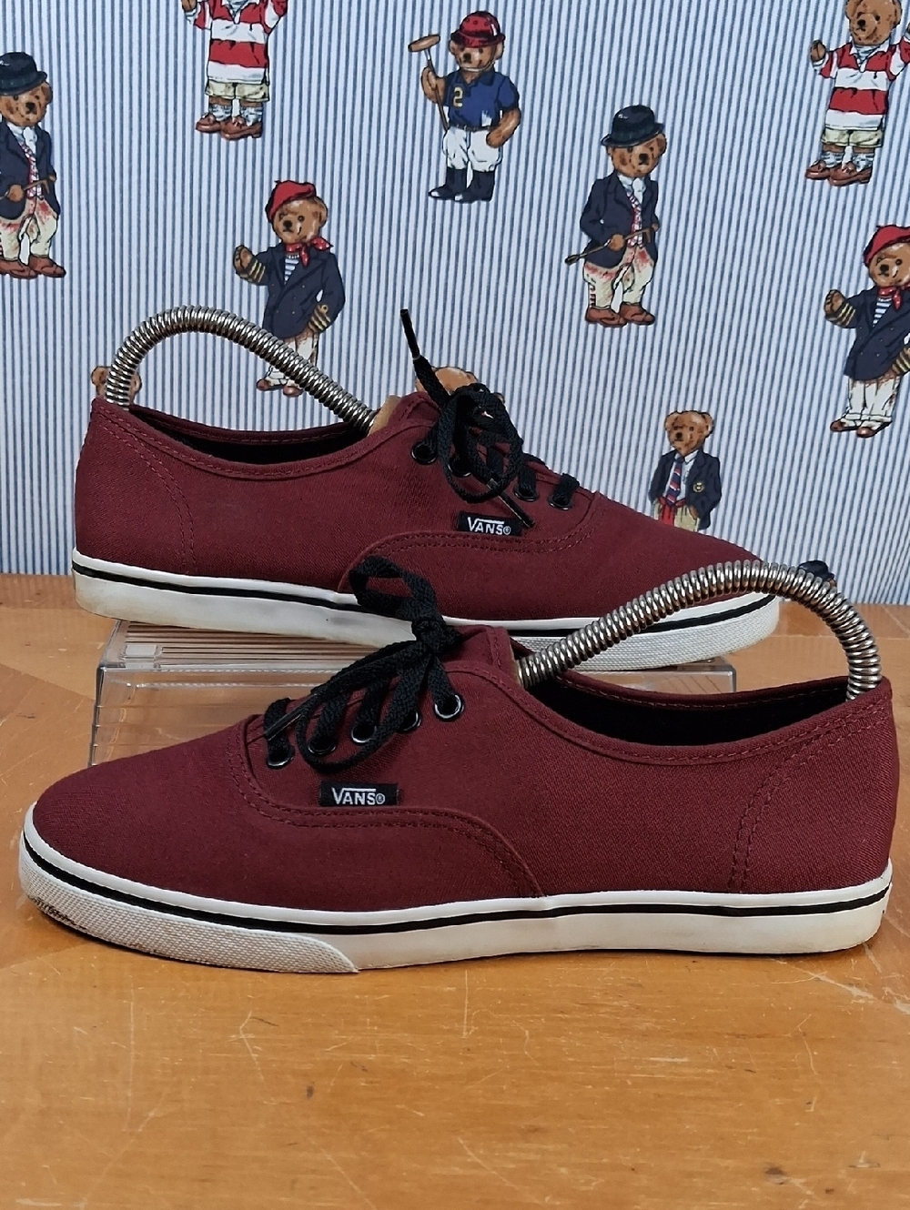 Vans Canvas Burgundy 4 Eyelet Casual Skater Sling Back Sneaker Shoes